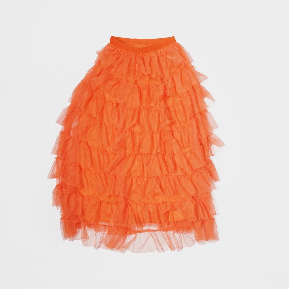 Me + Em Select - 
Orange Ruffled Women's Skirt